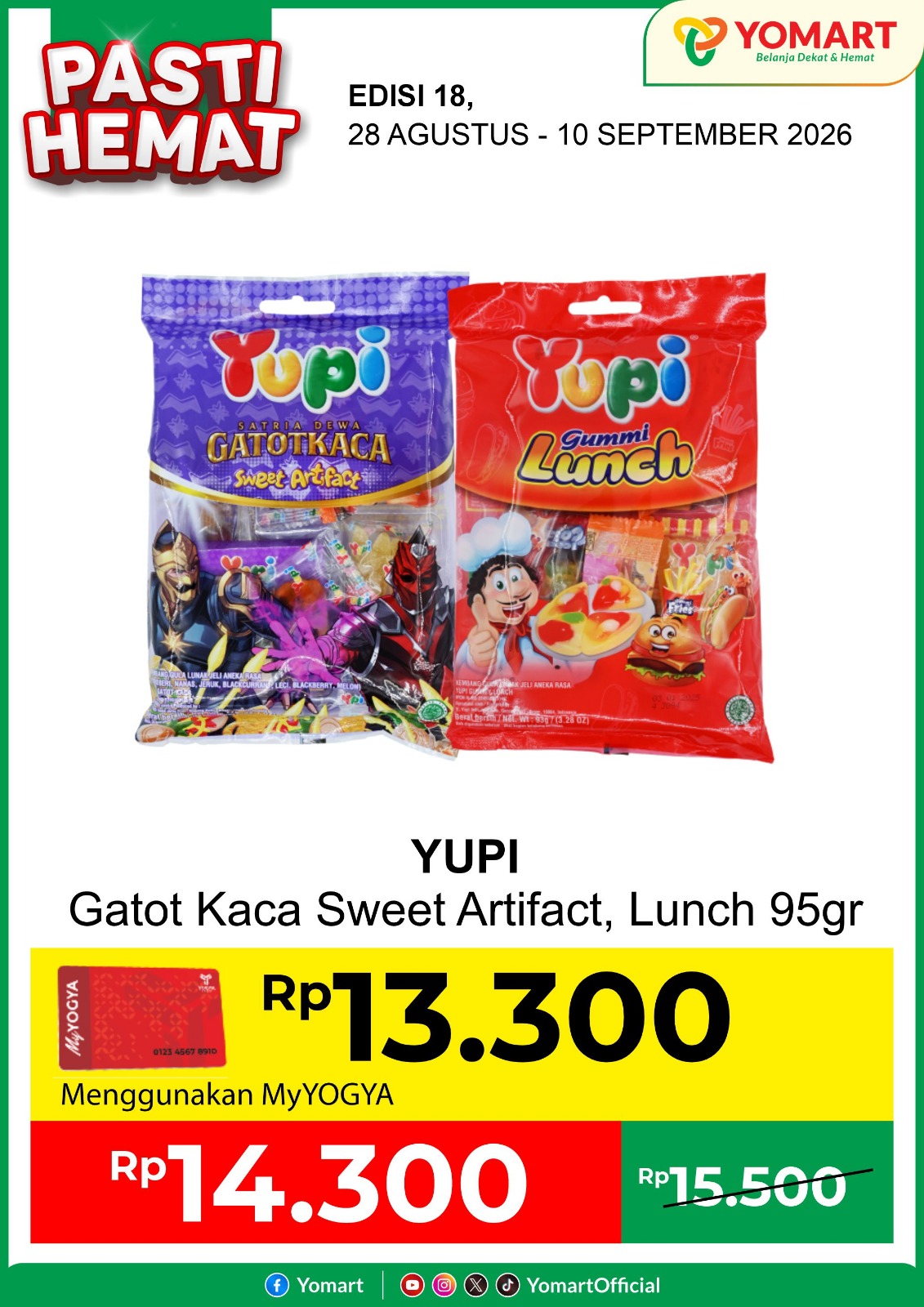 Yupi Gatot kaca sweet artifact, lunch 95gr