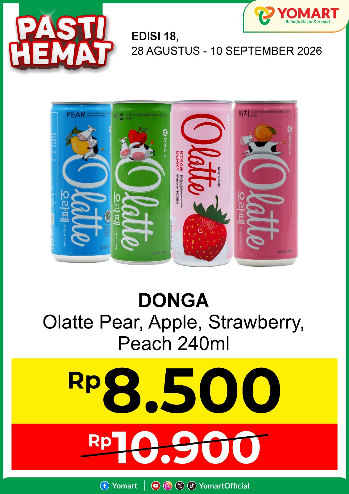 Donga olatte pear, Apple, Strawbery 240ml