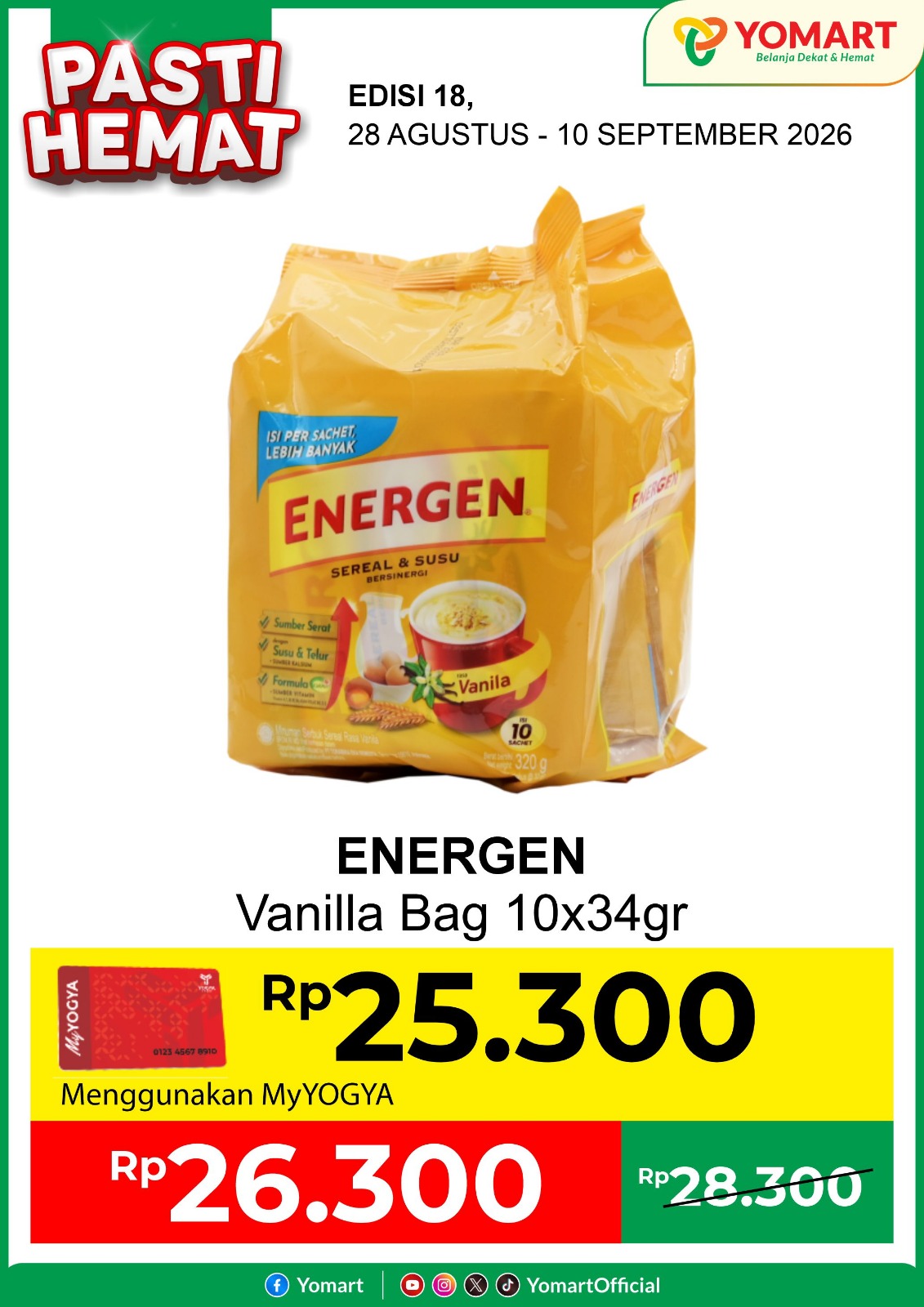 ENERGEN vanilla bag 10x34gr