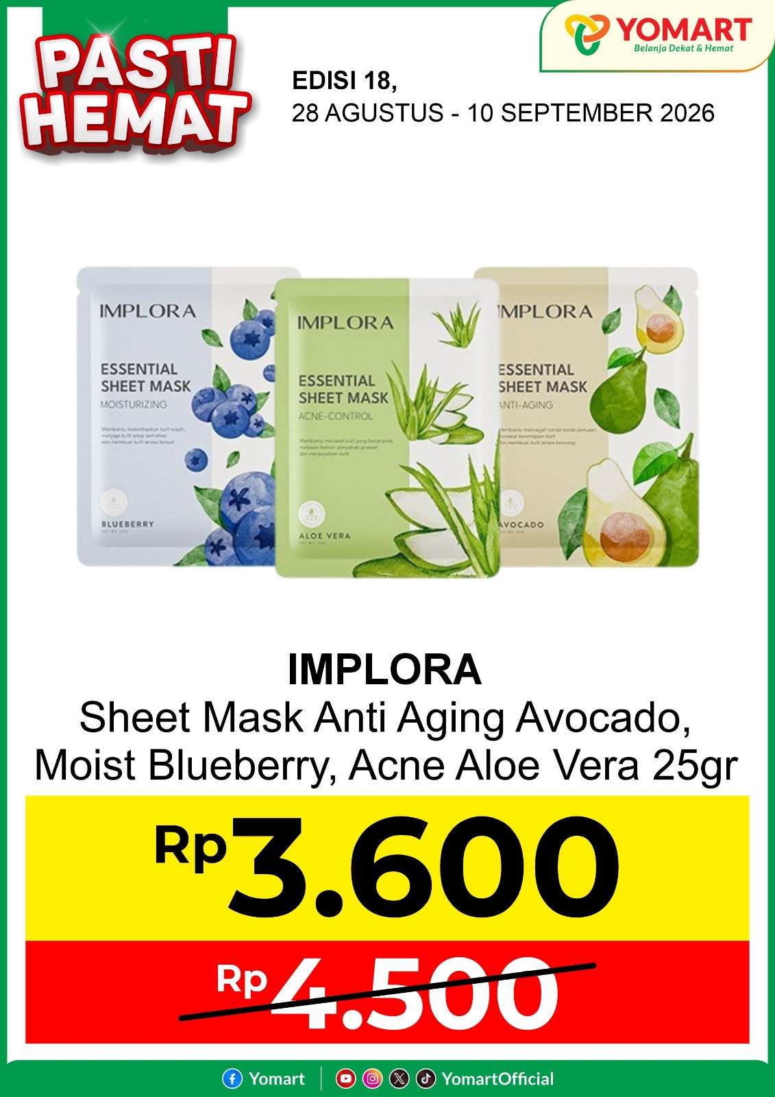 IMPLORA Sheet Mask 25gr