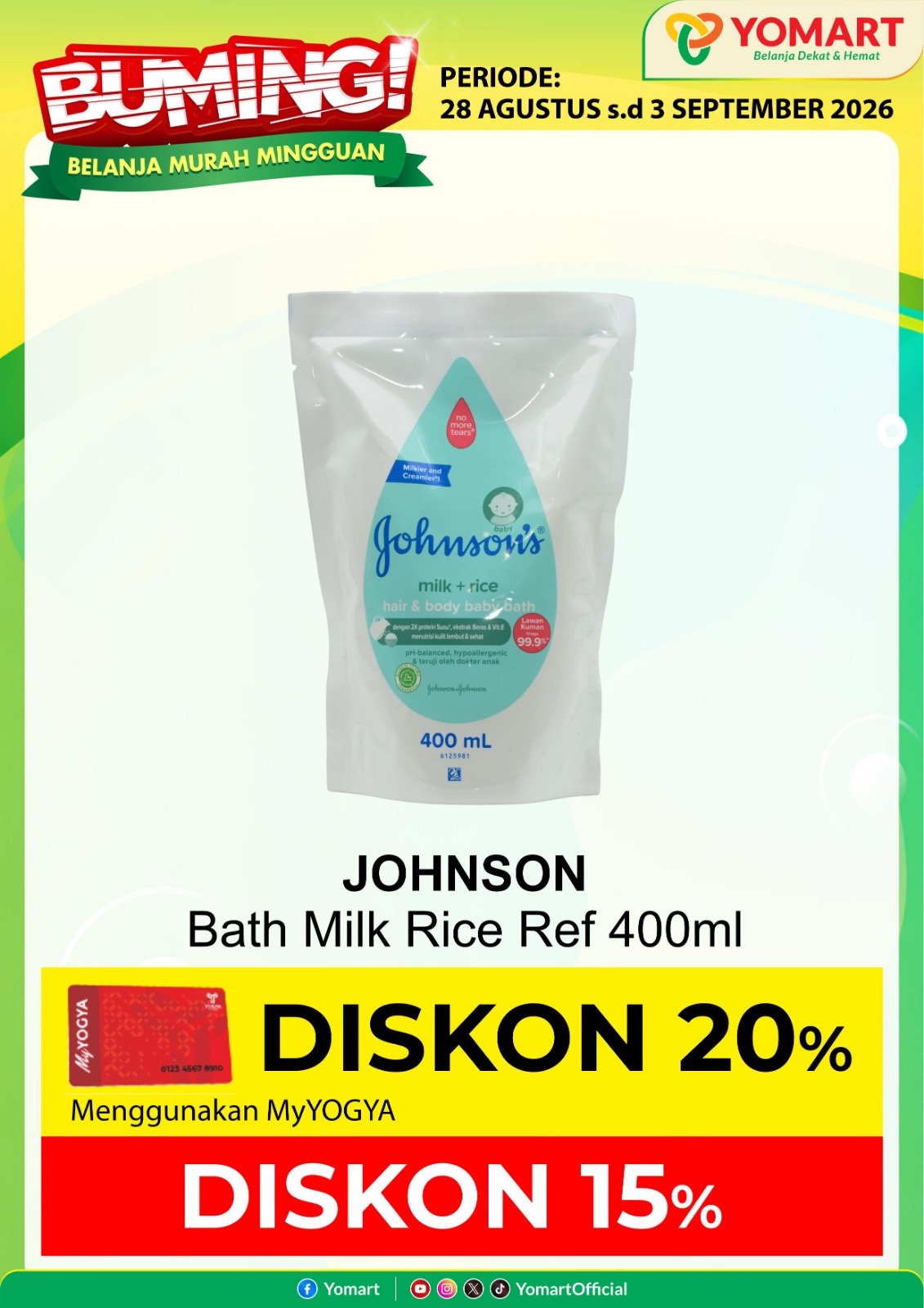 JOHNSON bath milk rice 400ml