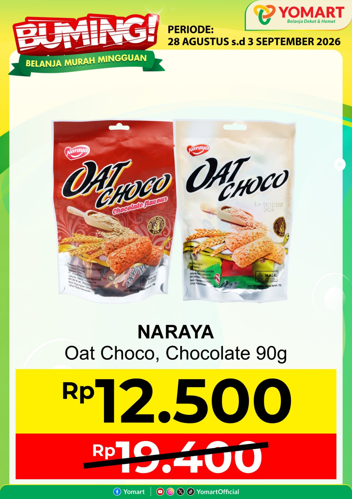 NARAYA oat choco, chocolate 90gr